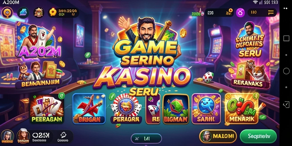 Tampilan menarik dari gameplay A200M yang penuh dengan keseruan kasino.
