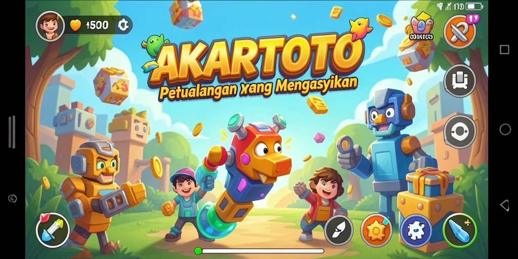 Tampilan gameplay seru AKARTOTO yang penuh warna.