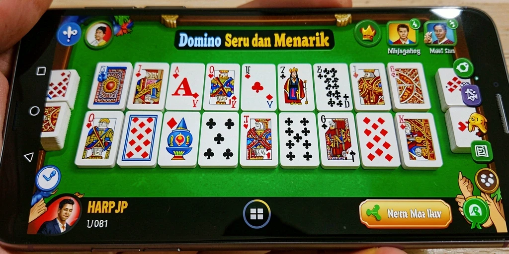 Tampilan gameplay menarik dari HARAPJP dengan desain domino yang modern.