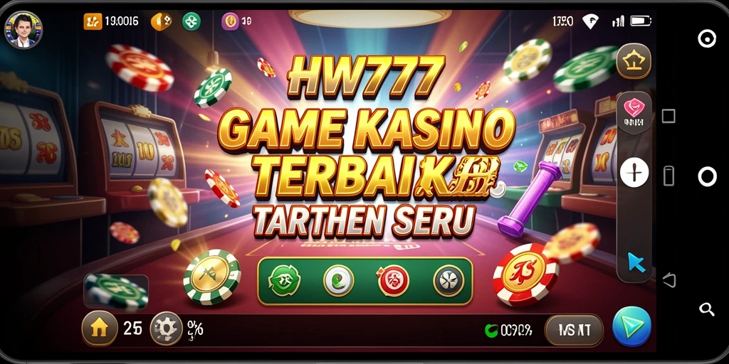 Screenshot utama HW777 menampilkan gameplay Kasino yang mendebarkan.