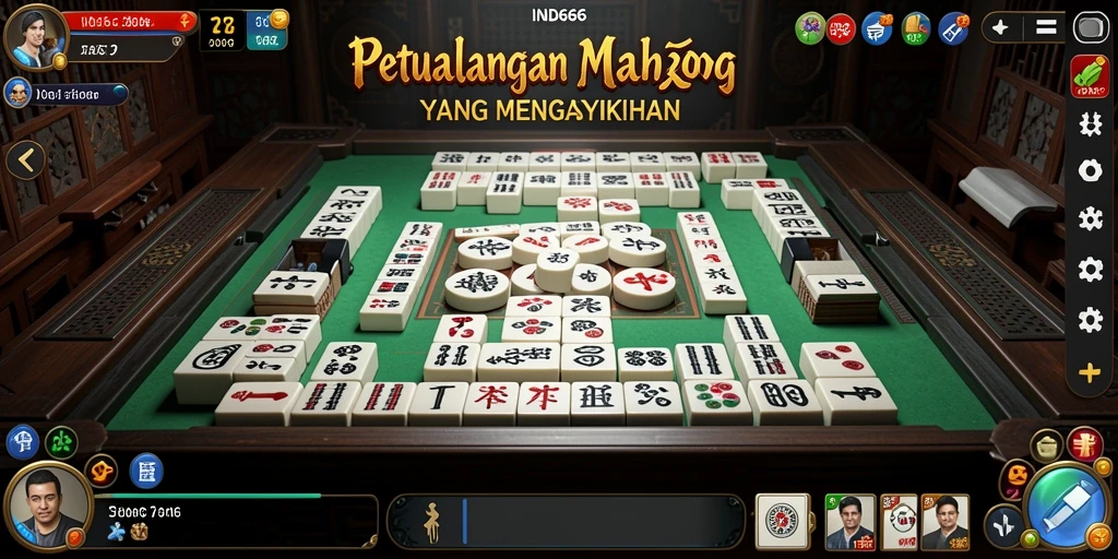 Tampilan menarik dari gameplay Mahjong IND666 yang mendebarkan.