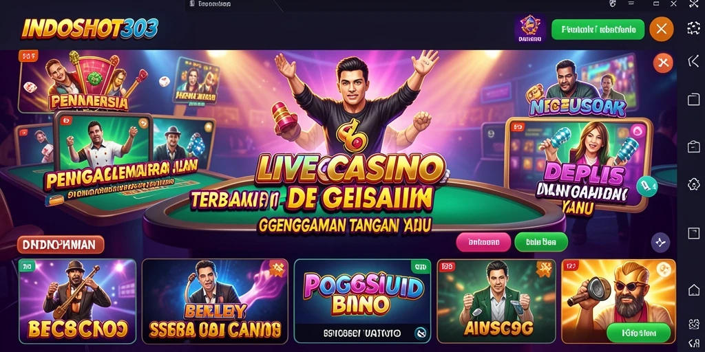 Screenshot gameplay Live Casino INDOSLOT303 menunjukkan dealer langsung yang profesional.