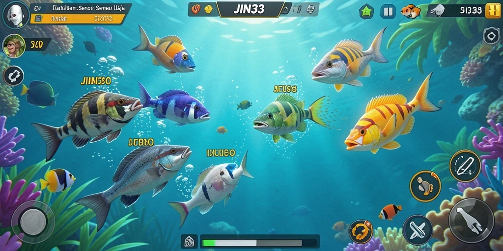 Tampilan gameplay menarik <strong>JIN33</strong> dengan aksi Tembak Ikan yang seru.
