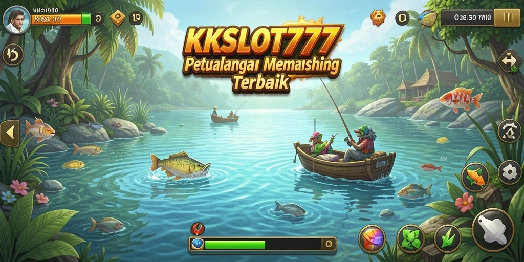 Gameplay KKSLOT777 yang menampilkan keseruan memancing ikan.