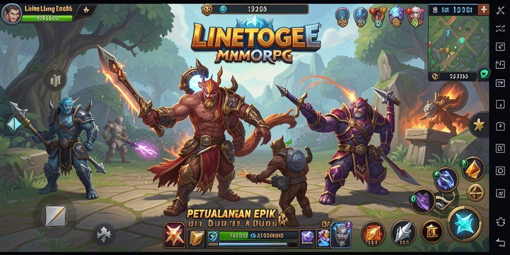 Tampilan gameplay menarik dari LINETOGEL dengan karakter yang beragam.