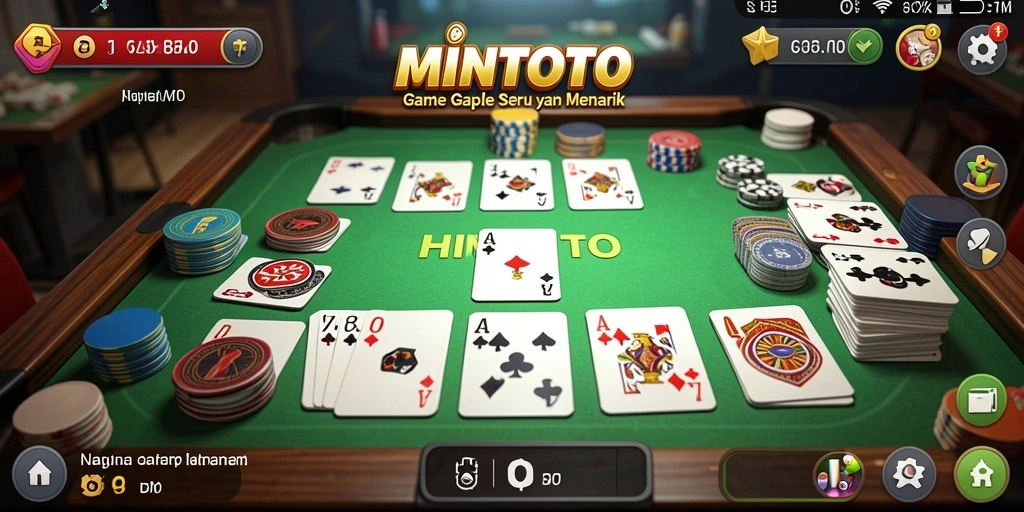 Screenshot MINTOTO menampilkan gameplay Gaple yang penuh aksi dan interaksi.