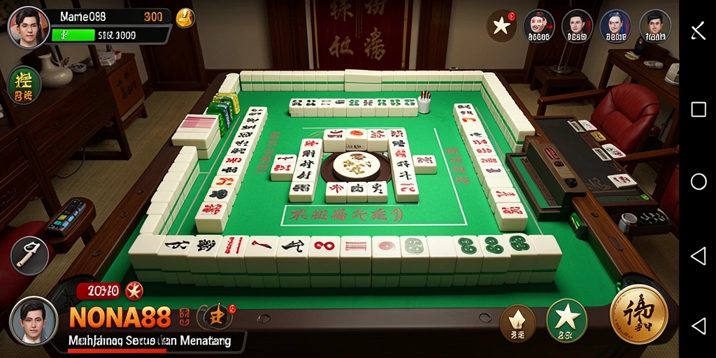 Screenshot gameplay NONA88 yang menampilkan serunya permainan Mahjong.