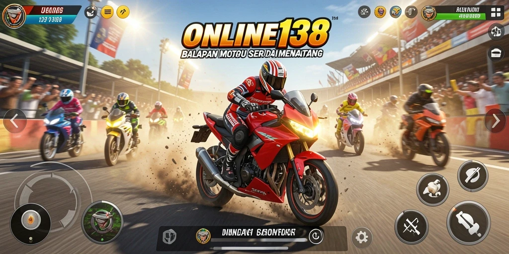 Tampilan mendebarkan balapan motor di lintasan.