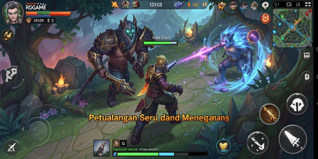 Gambaran visual menakjubkan dari gameplay RPGAME yang seru.
