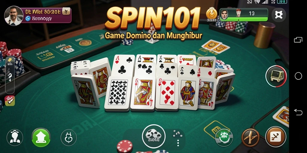 Tampilan gameplay Domino yang menarik dan seru di SPIN101.