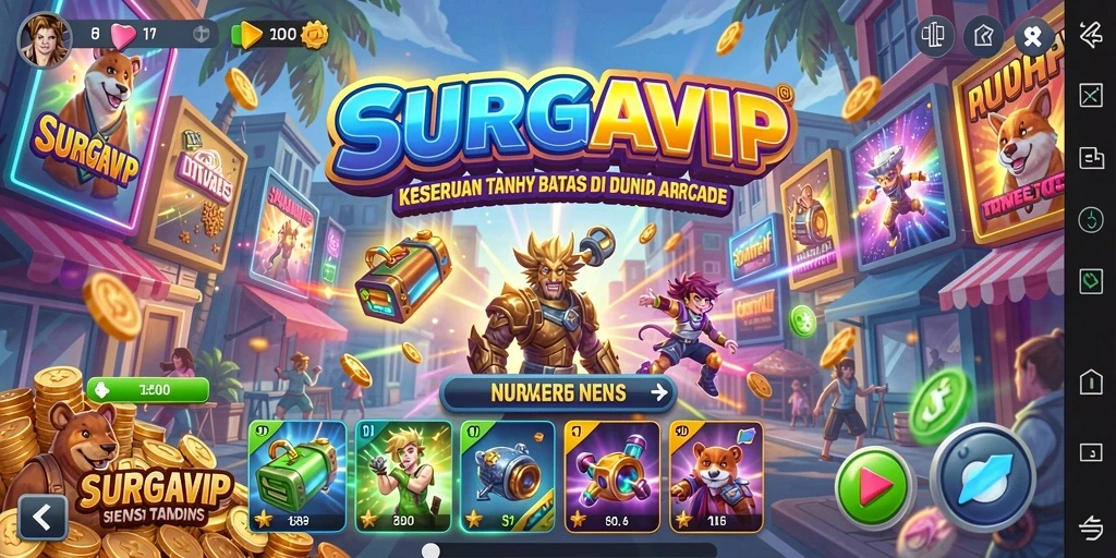 Tampilan gameplay SURGAVIP yang seru dan penuh aksi.